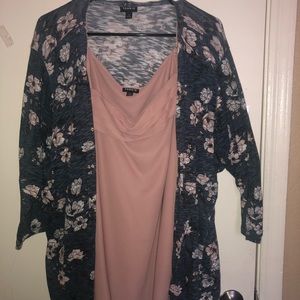 Mauve Tank and floral Kimono combo